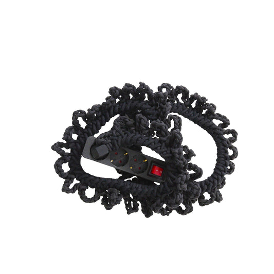 Nº80 Multiplug 1.4m Crochet Macrame Black