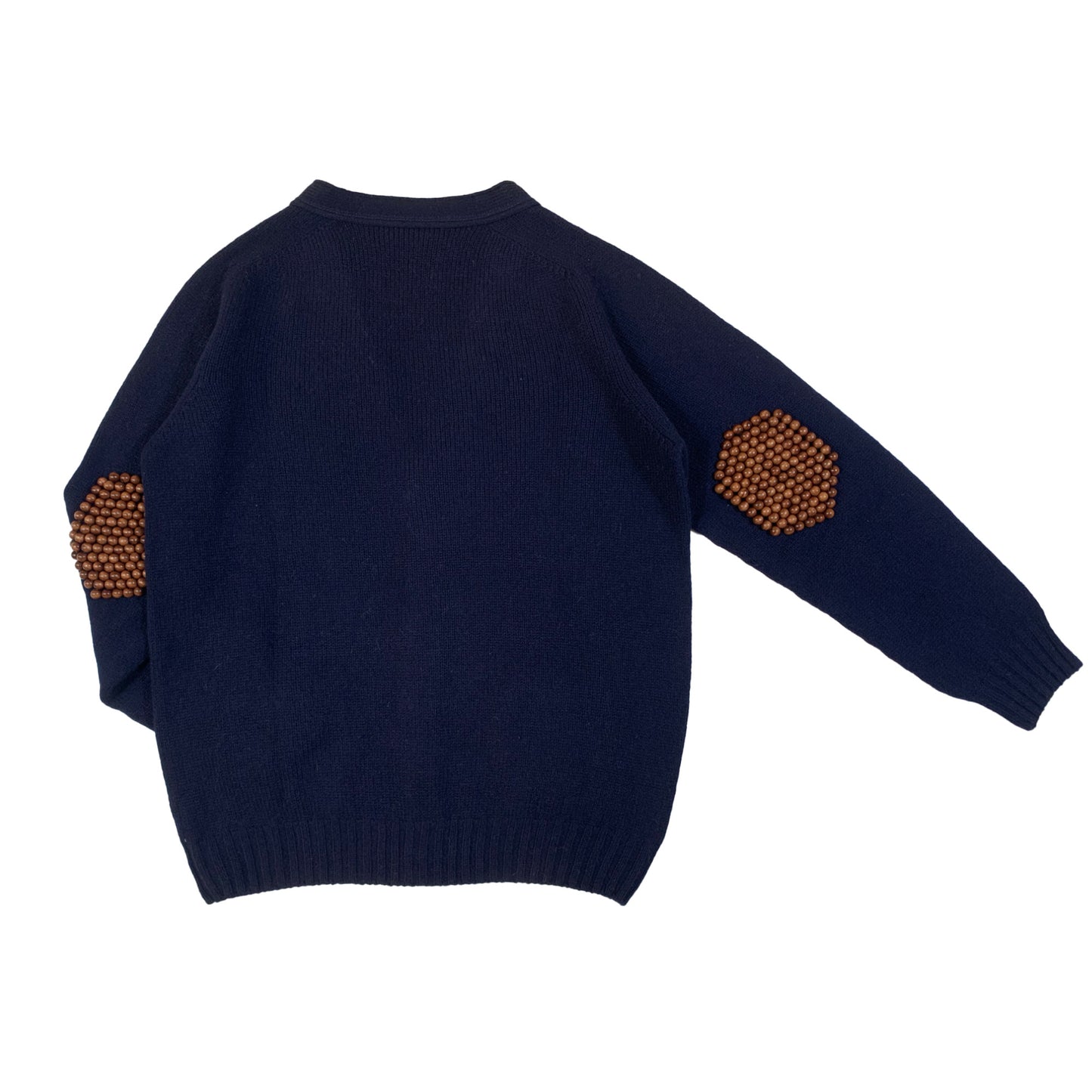 N°80 Pearlpad Cardigan Nero Navy / Brown