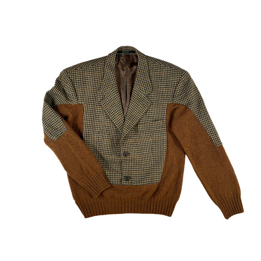 N°80 Sakkotopsweater Materialmix Walnut