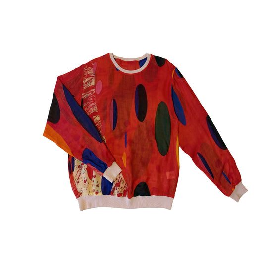 N°81 M-Sweater Printed Scarf Spotty