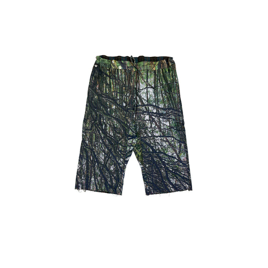 N°81 Quilted Pyjamapants Shorts Print / Green Checks