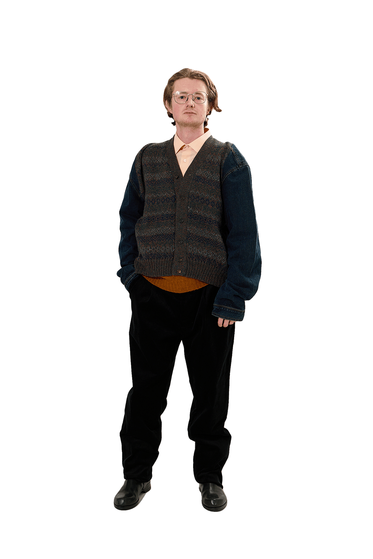 N°82 Jeansmeetsknit Cardigan Vintage Denim / Wool