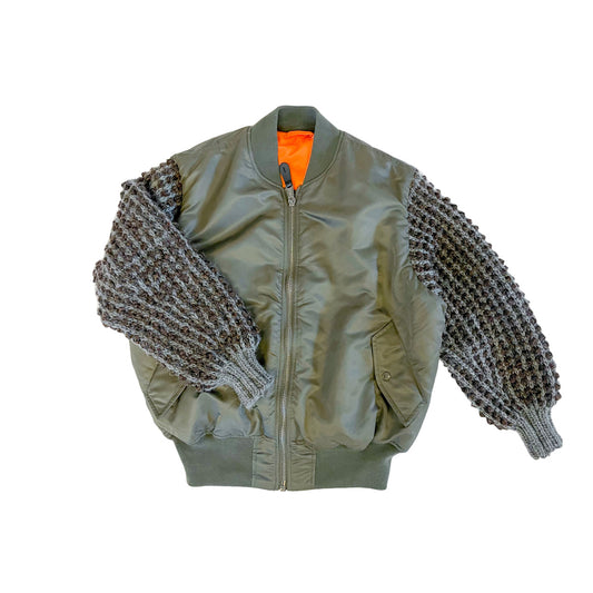 Nº75 Sleevebomber Olive / Grey